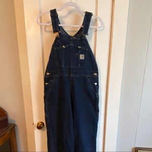 Carhartt womens 10x32 denim overalls, like new
